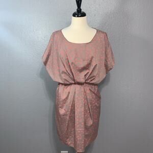 Bar III Polka Dot Dress Gray Pink Small